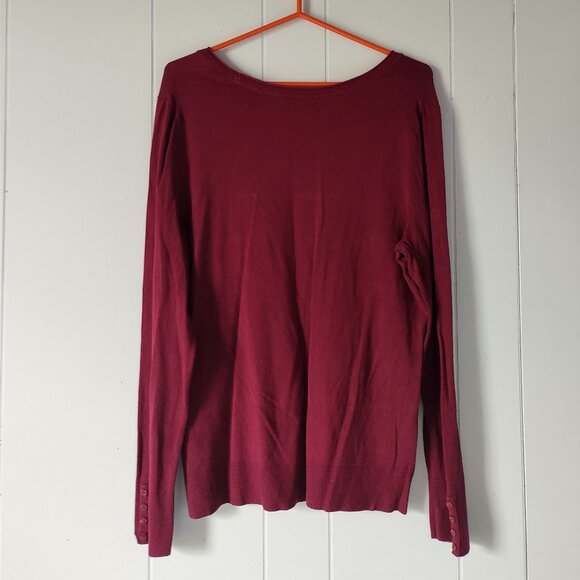 Reitmans Raspberry Long Sleeve Sweater - Picture 2 of 7